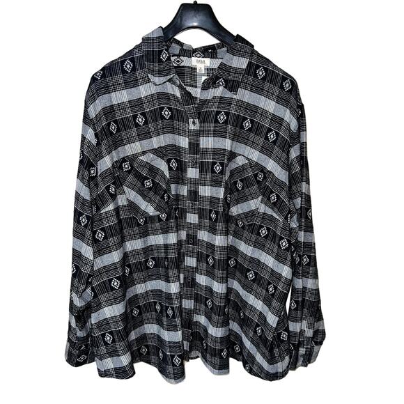 3X Flannel Shirt Plaid Southwest Country Western Top Beefy 100% Cotton NEW - Picture 1 of 8